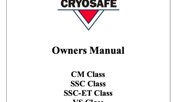 CRYOSAFE logo above text: Owners Manual for CM, SSC, SSC-ET, VS, and LD Class. Revised 08/03.