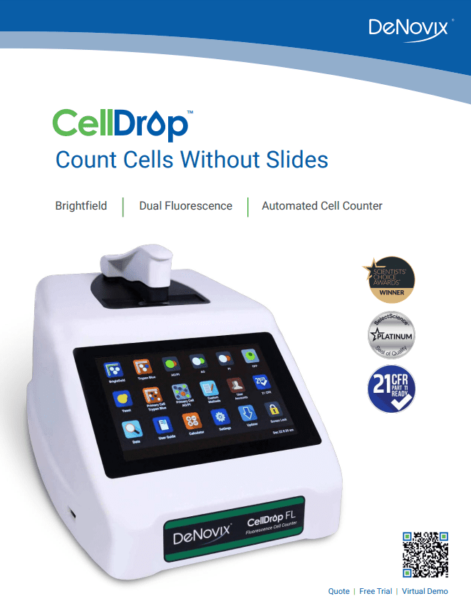 Denovix CellDrop Brochure Cover 2022