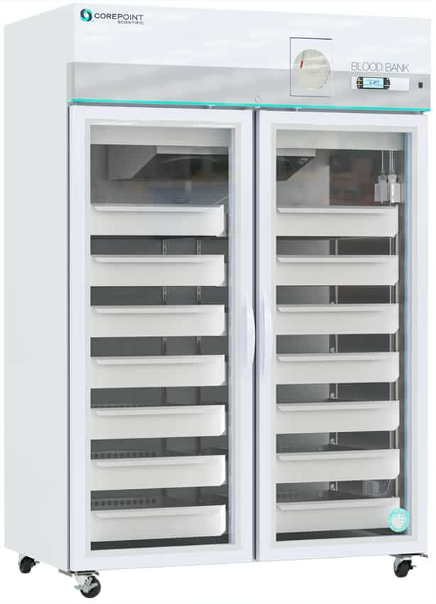 Product Image 1 of Corepoint Glass 2-Door Blood Bank Refrigerator with Chart Recorder