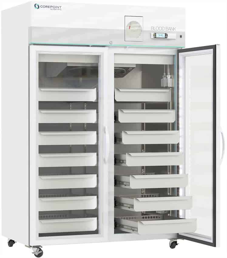 Product Image 2 of Corepoint Glass 2-Door Blood Bank Refrigerator with Chart Recorder
