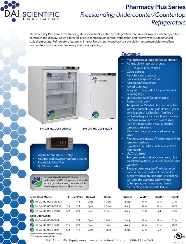 Pharm FS UC Refrigerators