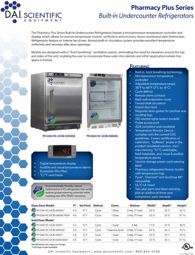 Pharm Plus BI UC Refrigerators