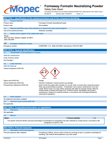 safety sheet