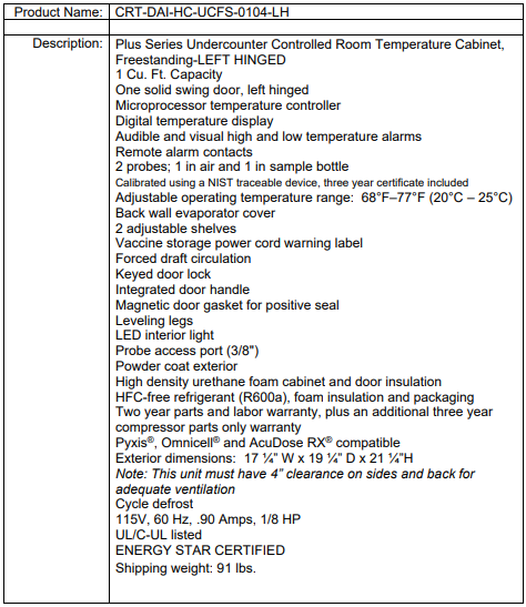 CRT-DAI-HC-UCBI-0104-LH spec sheet
