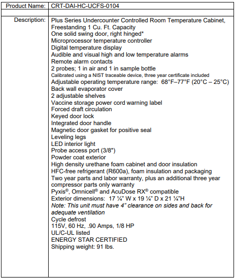 CRT-DAI-HC-UCBI-0104 spec sheet
