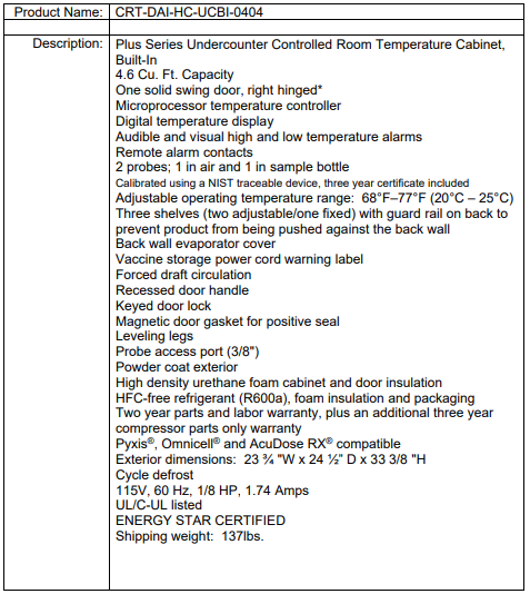 CRT-DAI-HC-UCBI-0404 spec sheet