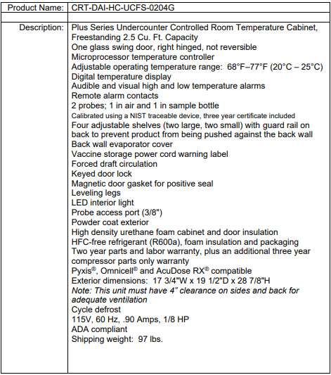 CRT-DAI-HC-UCFS-0204G spec sheet