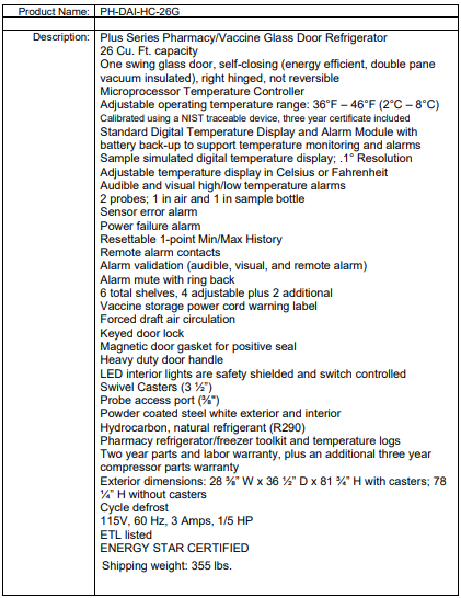 PH-DAI-HC-26G SpecSheet