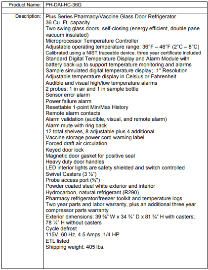 PH-DAI-HC-36G SpecSheet