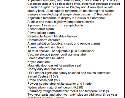 Product specs sheet for a glass door refrigerator, listing features, dimensions, and technical details for model PH-DAI-HC-72G.