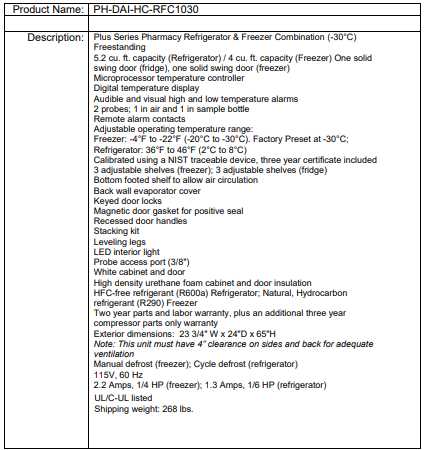 PH-DAI-HC-RFC1030 SpecSheet