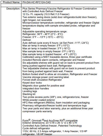 PH-DAI-HC-RFC12A-CAD SpecSheet