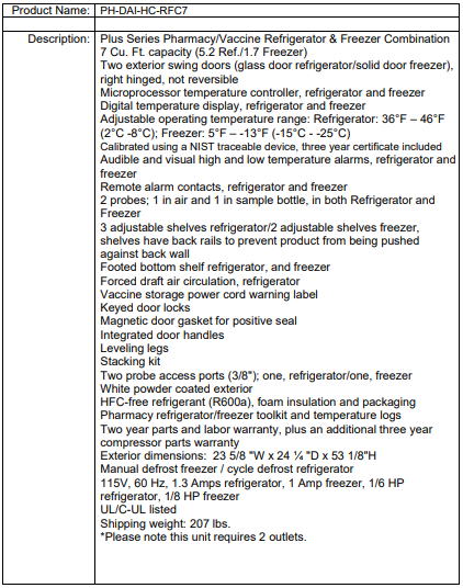 PH-DAI-HC-RFC7 SpecSheet
