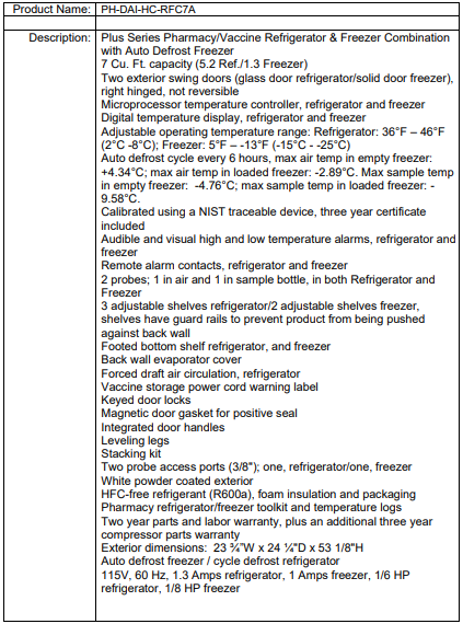 PH-DAI-HC-RFC7A SpecSheet