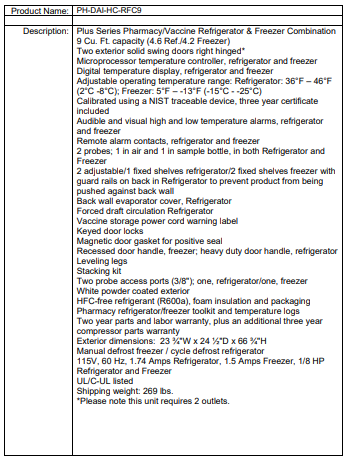 PH-DAI-HC-RFC9 SpecSheet