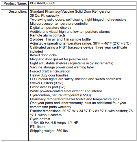 PH-DAI-HC-S36S spec sheet