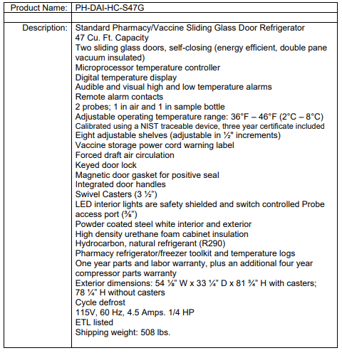 PH-DAI-HC-S47G SpecSheet