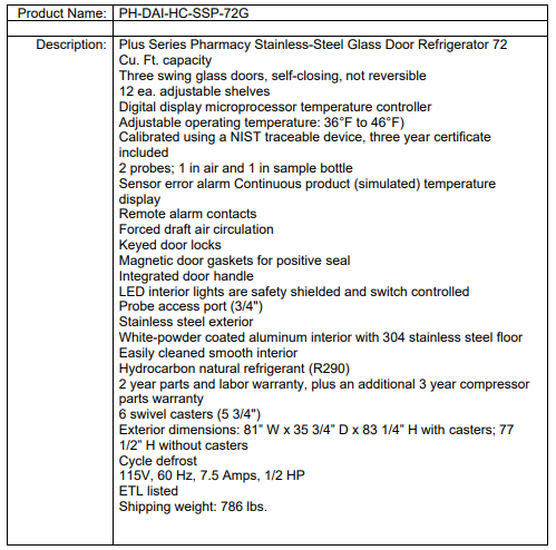 PH-DAI-HC-SSP-72G SpecSheet