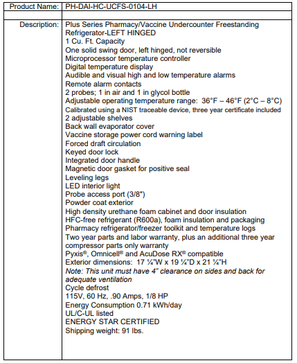 PH-DAI-HC-UCFS-0104-LH SpecSheet