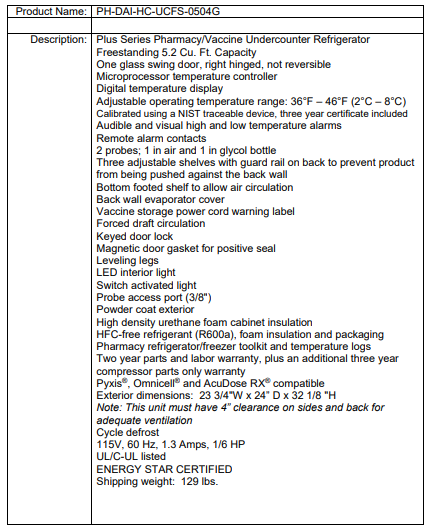 PH-DAI-HC-UCFS-0504G SpecSheet