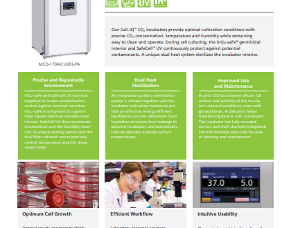 CellIQ CO₂ incubators offer precise CO₂ control, uniform heating, IR sensors, and efficient sterilization for reliable cell and tissue culture incubation.